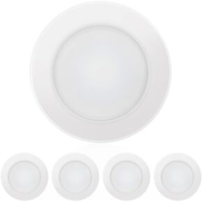 ECOELER 4 Inch LED Dimmable Disk Light, Aluminum Baffle Trim, 4000K Cool White, 650lm Flush Mount Ceiling Recessed Light Fixture, Energy Star & ETL-Listed, 4Pack