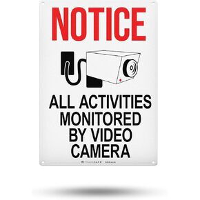 TRADESAFE Video Surveillance Sign - Monitoreadas con la Videocámara Spanish Sign, Quick Install Aluminum Safety Sign, Light Reflective, UV-Resistant, Waterproof, 10" X 14" Camera Sign in Spanish