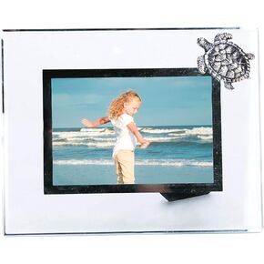 Beachcombers 4X6 Frame With Pewter Turtle White