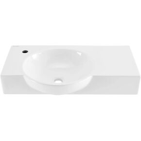 Swiss Madison Well Made Forever SM-WS326 Château 30" Left Side Faucet Wall-Mount Bathroom Sink, Glossy White