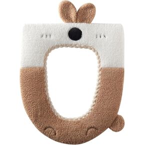 Thicken Toilet seat Cover Cushion Pads Soft Warm Toilet seat Covers Bathroom Toilet Seat Cover Mat Universal (White)