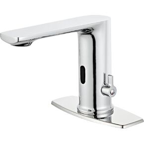 Touchless Bathroom Faucet Automatic Motion Sensor GrifoCEC Watersense with Hole Cover Deck Plate Hand Free Robinet Polish