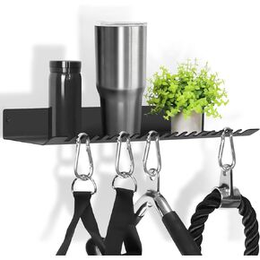 Tonal Accessories Floating Shelves,Gym Rack Wall Mount Organizer with Hooks Home Gym Accessories Workout Equipment Storage Rack T Lock Adapters Hanger