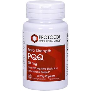 PROTOCOL FOR LIFE BALANCE - PQQ 40mg (Extra Strength) - with Alpha Lipoic Acid, Mitochondrial Support, Helps Energy Boost, Supports Heart Health, Cognitive Function - 50 Veg Capsules