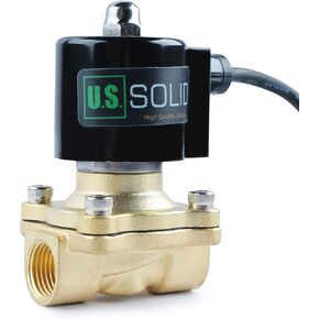 U.S. Solid 1/2" Brass Electric Solenoid Valve Underwater 110V AC Normally Closed VITON IP67 Air Non-potable Water Oil Fuel