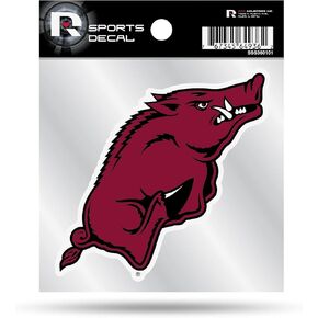 Rico Industries NCAA Arkansas Razorbacks 4"x4" Small Style Decal
