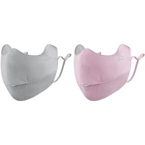 2 Pack Neck Gaiter UPF 50+ UV Face Scarf Cover Sun Protection Balaclava Cloth Bandanas with Ear Loops SLN3M308