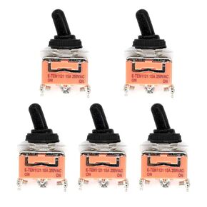 5 قطع تبديل التبديل DPST الإغلاق تشغيل / إيقاف 4 محطات 2 موقف مفاتيح الروك الثقيلة 15A 250V / 20A 125V مع 5 قطع غطاء مقاوم للماء (4pin ON-Off)