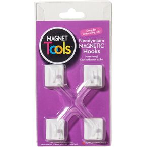 Dowling Magnets Ceiling Hooks for Suspended Ceilings, White, Pack of 4, 1" L x .88" W