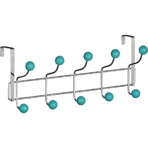 Premier Housewares 509733 Coat Hooks/Over Door Hanger/Over Door Coat Hooks/Door Hanger - 10 Hooks,Purple,H17 x W41 x D12cm
