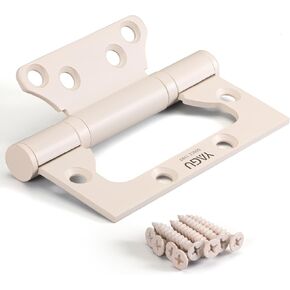 3 Pack Non-Mortise Door Hinges - 4" × 3" inch Stainless Steel Door Hinge - Easy to Install and Heavy Duty with Sqaure Corners, Brushed Gold