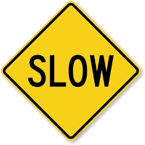SmartSign 24 x 24 inch “Slow" Metal Sign, 80 mil Aluminum, 3M Laminated Engineer Grade Reflective Material, Black, Silver and Yellow