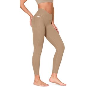 ODODOS ODCLOUD Cross Waist Leggings with Pockets for Women, 25" / 28" Buttery Soft Crossover Lounge Yoga Pants