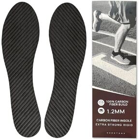 1.2mm Hard Toe Special Use Carbon Fiber Insole, 280mm Rigid Foot Support Insert, Orthotic Shoe Stiffener Insert for Hallux Rigidus Mortons Toe, Men's Size 11.5 / Women's Size 12.5