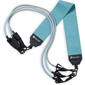 Gaiam Squat Band & Hip Trainer Set - Fabric Resistance Band with 3 Adjustable Resistance Tubes, Home Gym Equipment to Exercise Thigh, Leg, Hip, Glute, Booty & Core - Home Gym & Travel Workout Bands