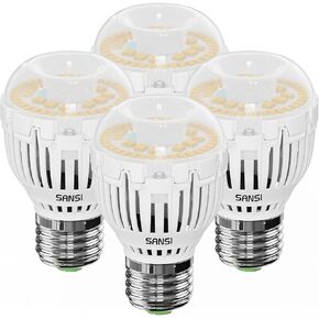 SANSI 100W Equivalent A15 LED Light Bulb, 1600 Lumens 5000K Daylight White Bulb, Energy Saving 25,000 Hours Lifespan Non-Dimmable 12W LED Bulb for Home Lighting, 4-Pack