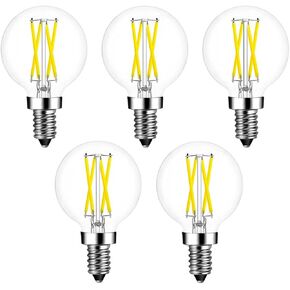 E12 Led Bulb Dimmable G16.5 Edison Globe Bulb,4W Natural White 4000K 40 Watt Equivalent 400lm,E12 Candelabra Base g50 Globe Light Bulbs for Chandelier,Vanity,Ceiling Fan Light Bulbs 5 Pack …