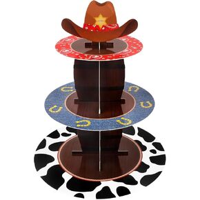 Space Cupcake Holder, Rocket Theme Birthday 3 Tier Cardboard Cupcake Stand, Galaxy Style Dessert Tower Display for Party Supplies Decoration