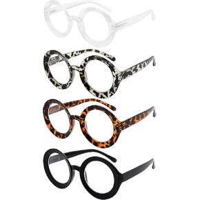 Eyekepper 4-pack Round Reading Glasses for Women Reading - Oversized Ladies Readers +3.50
