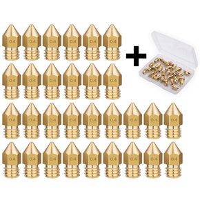 30PCS 0.4mm MK8 Nozzles,3D Printer Extruder Brass Hotend Nozzle Compatible with Makerbot, Creality Cr-10, Ender 3 in Kuwait