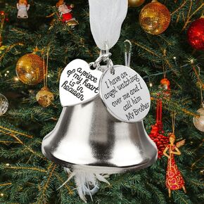 Christmas Memorial Feather Ball - I Have an Angel in Heaven I Call Her/Him Mom/Dad/Husband/Son//Brother/Sister Loss of Loved One Hanging Pendant Xmas Tree Décor Sympathy Gift