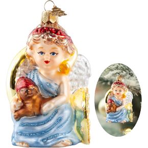 Christmas Ornaments,Handmade Glass Blown Ornaments for Christmas Tree, Angle Watcher Collection of Hanging Ornament,Christmas Decorations for Xmas Tree Holiday Party Gifts(Angle and Puppy)