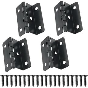 4PCS Half-Surface Hinges Chest Hinges Fold Bend Hinges Vintage Hinges Thickness Steel Shutter Hinges Semi-Concealed Three Fold Retro Hinges for Cabinet, Door, Furniture, Jewelry Box, DIY