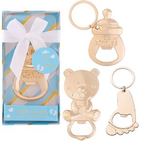 Pack of 36 Baby Shower Favors for Guest Supplies Poppin Bottle Bottle Opener Baby Shower Favor for Boy Baby Shower Souvenirs Decorations by WeddParty (Blue, 36)