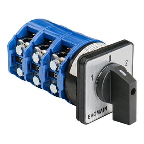 Baomain 160A Rotary Selector Cam Changeover Switch, SZW26-160/D303.3 AC 660V 3 Positions 3 Phase 12 Terminals Cam Switch