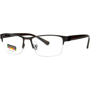 Multi Focus Progressive Reading Glasses 3 Powers in 1 Reader Rectangle Half Rim