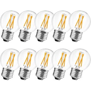 BRIMAX 10 Pack G16.5 LED Light Bulbs 40 Watt, E26 Dimmable Small Globe LED Bulbs 4 Watt Edison Bulb 2700K Warm White,AC120V,Flicker Free for Ceiling Fans Pendant Chandelier Vanity Wall Sconce