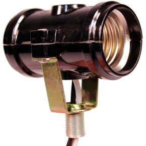 Double Bulb Socket, 2-Light Twin Cluster Socket, Incandescent Lampholder, Medium Base E26 Phenolic Double Light Socket, with 1/8 IP Bracket, Wire Leads