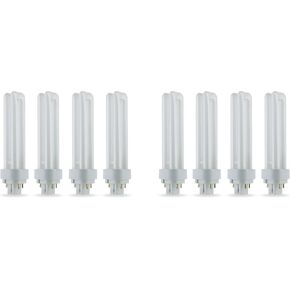 (4 Pack) 13 Watt Double Tube, Compact Fluorescent Light Bulb, 2700K Warm White, 4 Pin G24Q-1, Replacement for Sylvania 20682 CF13DD/E/827 - Philips 38325-7 PL-C 13W/827/4P/ALTO and GE 97594