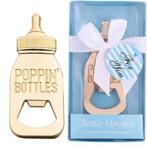 12 Pack Poppin Bottle Bottle Openers for Boy Baby Shower Favors/Souvenirs,Boy Baby Shower Decorations,Birthday,Gender Reveal Party Favor and Keepsake Supplies (12, Blue)