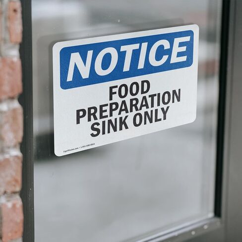 (2 Pack) Food Preparation Sink Only OSHA Notice Sign 5 Inch X 3.5 Inch Vinyl Label Decal Sticker Weather Resistant, UV Protected for Workplace, Business, and Construction Site, Made in the USA in Saudi Arabia