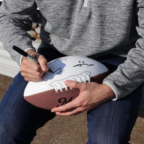 Murray Sporting Goods توقيع كرة القدم مع حامل - لوحتان أبيضتان للتوقيع الجاهز للعرض، علبة الكأس القابلة للتوقيع بحجم تنظيم كامل 12 بوصة | (3 عبوات) in Kuwait