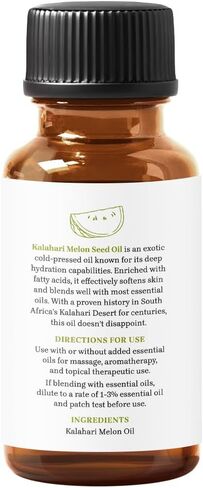 Kalahari Melon Oil by Essential Delights| Premium Grade Carrier Oil | for Aromatherapy, Soaps, Lotions, & Candles | Vegan & Cruelty Free (1 Fl. Oz.) in Kuwait