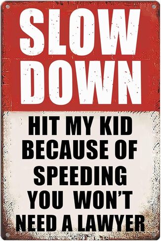 Slow Down Signs Children At Play Safety Signs For Street Caution Warning Kids Playing Safety Tin Sign Speed Limit Crossing Guard Stop Children Playing Yard Road Visual Signal Slow Down Hit My Kid in Saudi Arabia