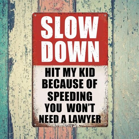 Slow Down Signs Children At Play Safety Signs For Street Caution Warning Kids Playing Safety Tin Sign Speed Limit Crossing Guard Stop Children Playing Yard Road Visual Signal Slow Down Hit My Kid in Saudi Arabia