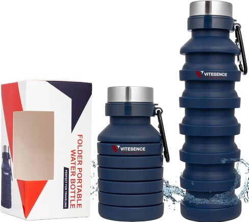 collapsible Water Bottle | Safe and Eco-friendly Materials | Suitable for cold and warm water | Flexible Design perfect for camping and travel | 100% Food grade silicone in Saudi Arabia