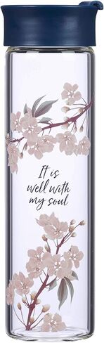 مع زجاجة ماء زجاجية من Love It Is Well With My Soul زهرية، 20 أونصة، أزرق داكن in Kuwait