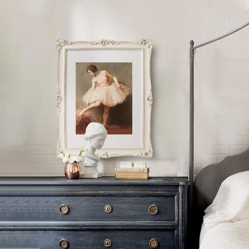 11x14 Antique Picture Frame with Embossed Flower Design,Vintage Photo Frames 8x10 with White Mat for Wall Display & Home Décor in Saudi Arabia