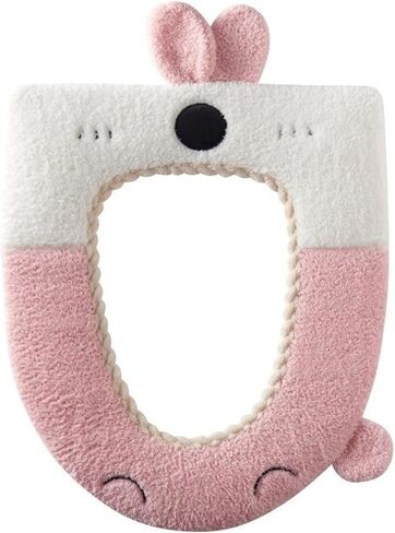 Thicken Toilet seat Cover Cushion Pads Soft Warm Toilet seat Covers Bathroom Toilet Seat Cover Mat Universal (White) in Saudi Arabia