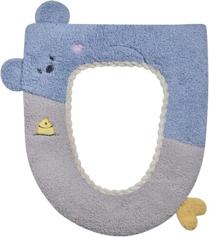 Thicken Toilet seat Cover Cushion Pads Soft Warm Toilet seat Covers Bathroom Toilet Seat Cover Mat Universal (White) in Saudi Arabia