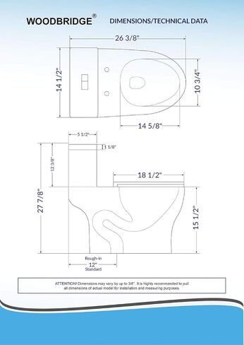 WOODBRIDGEE Modern Elongated One piece Toilet Dual flush 1.0/1.6 GPF,with Soft Closing Seat,1000 Gram MaP Flushing Score Toilet with Brushed Gold Button B0750-BG, White in Saudi Arabia