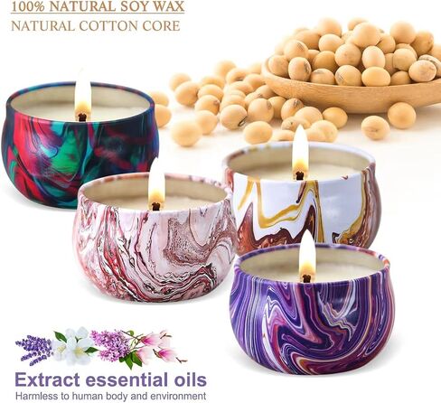 الشموع للمنزل المعطرة الروائح 6 حزمة شمعة للنساء شمع الصويا الطبيعي ستة شموع معطرة مختلفة لعيد الحب عيد ميلاد السفر الاستحمام اليوغا in Saudi Arabia