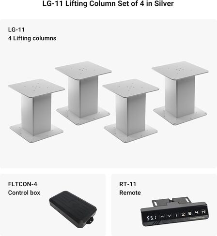 PROGRESSIVE AUTOMATIONS - Adjustable Electric Lifting Column System 230 lbs - 12.4" to 28.9" Height Range - 24 VDC Sit Stand 3 Stage Adjustable Column for Table - Set of 1, Black in Kuwait