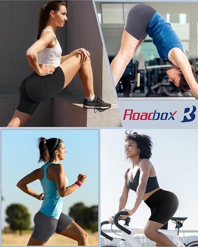 شورت Roadbox Scrunch Butt Workout - للنساء 5 بوصات عالي الخصر للتحكم في البطن بدون خياطة قصير من الألياف اللدنة لراكبي الدراجات النارية واليوجا in Kuwait