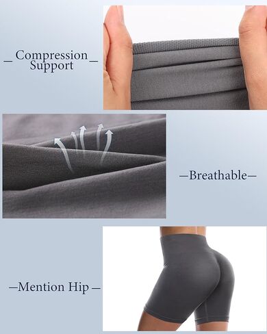 شورت Roadbox Scrunch Butt Workout - للنساء 5 بوصات عالي الخصر للتحكم في البطن بدون خياطة قصير من الألياف اللدنة لراكبي الدراجات النارية واليوجا in Kuwait