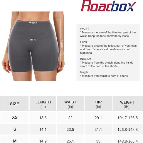 شورت Roadbox Scrunch Butt Workout - للنساء 5 بوصات عالي الخصر للتحكم في البطن بدون خياطة قصير من الألياف اللدنة لراكبي الدراجات النارية واليوجا in Kuwait